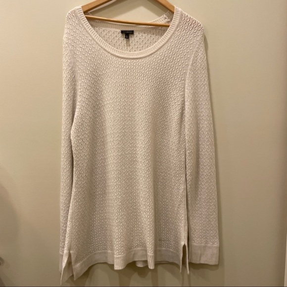 Talbots Off White Crew Neck Lambswool Blend Swetaer - Picture 1 of 6